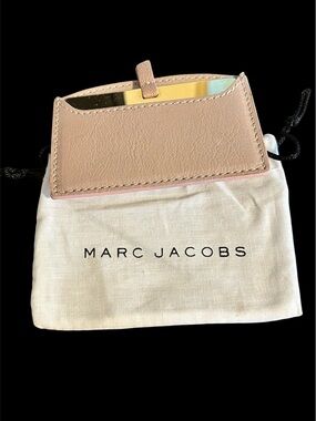 Marc Jacobs Light Pink Leather Card Sleeve with Gold Plate